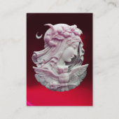 ANTIEK CAMEO, MOON LADY OF NACHT MET EIGEN VISITEKAARTJE (Achterkant)