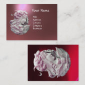 ANTIEK CAMEO, MOON LADY OF NACHT MET EIGEN VISITEKAARTJE (Voorkant / Achterkant)