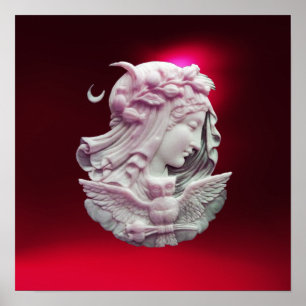 ANTIEK CAMEO, MOON LADY'S NACHT MET OWL POSTER