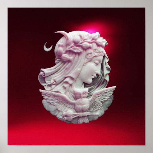 ANTIEK CAMEO, MOON LADY'S NACHT MET OWL POSTER (Voorkant)