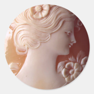 Antiek Cameo Ronde Sticker