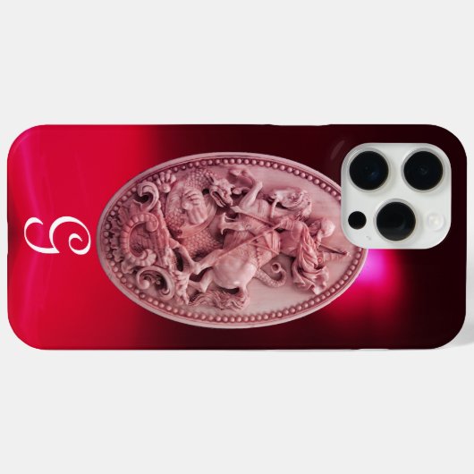 ANTIEK CAMEO / SAINT GEORGE EN DRAGON MONOGRAM Case-Mate iPhone CASE (Achterkant (horizontaal))