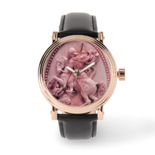 ANTIEK CAMEO / SAINT GEORGE MET DRAGON HORLOGE