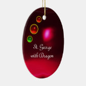 ANTIEK CAMEO / SAINT GEORGE MET DRAGON KERAMISCH ORNAMENT (Rechts)