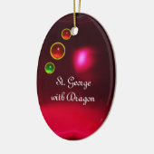 ANTIEK CAMEO / SAINT GEORGE MET DRAGON KERAMISCH ORNAMENT (Links)