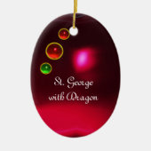 ANTIEK CAMEO / SAINT GEORGE MET DRAGON KERAMISCH ORNAMENT (Voorkant)