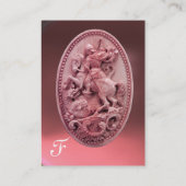 ANTIEK CAMEO / SAINT GEORGE MET DRAGON MONOGRAM VISITEKAARTJE (Achterkant)
