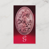 ANTIEK CAMEO / SAINT GEORGE MET DRAGON MONOGRAM VISITEKAARTJE (Achterkant)