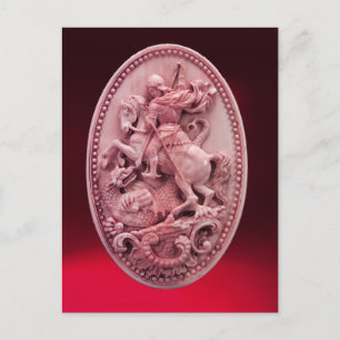 ANTIEK CAMEO ST. GEORGE EN DRAGON BRIEFKAART