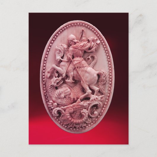ANTIEK CAMEO ST. GEORGE EN DRAGON BRIEFKAART (Voorkant)