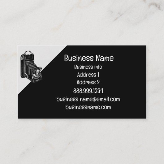 Antiek  camera Reparatie of opslag Visitekaartje (Voorkant)