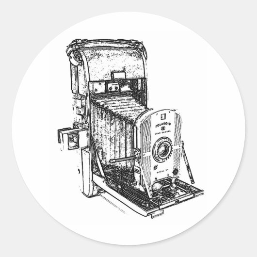  Antiek camera Ronde Sticker (Voorkant)
