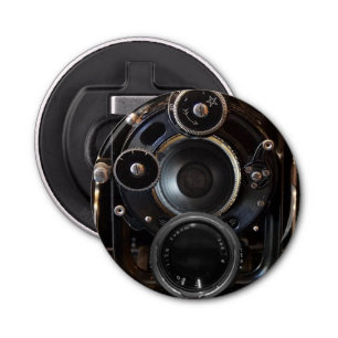 Antiek camerafotografie lensfilm button flesopener