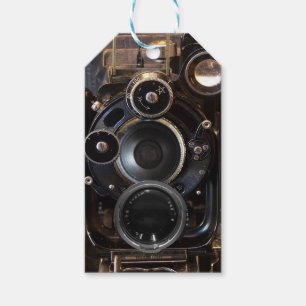 Antiek camerafotografie  lensfilm cadeaulabel