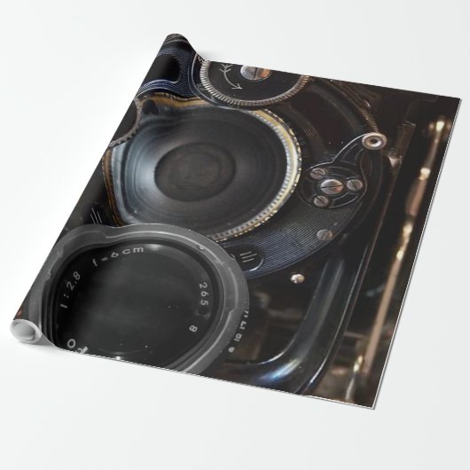 Antiek camerafotografie  lensfilm cadeaupapier (Uitgerold)