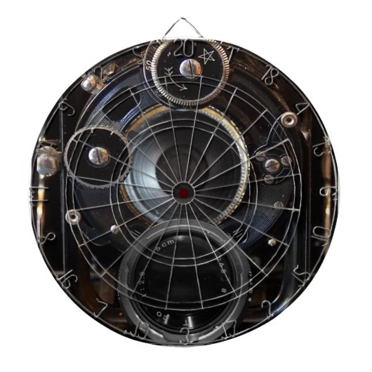 Antiek camerafotografie lensfilm dartbord (Voorkant)