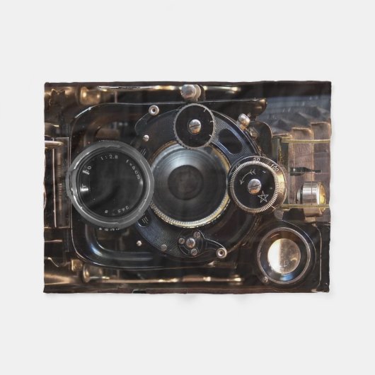 Antiek camerafotografie lensfilm fleece deken (Voorkant (Horizontaal))