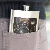 Antiek camerafotografie  lensfilm heupfles (Voorbeeld)