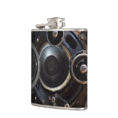 Antiek camerafotografie  lensfilm heupfles (Links)