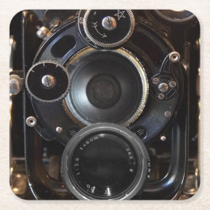 Antiek camerafotografie  lensfilm kartonnen onderzetters