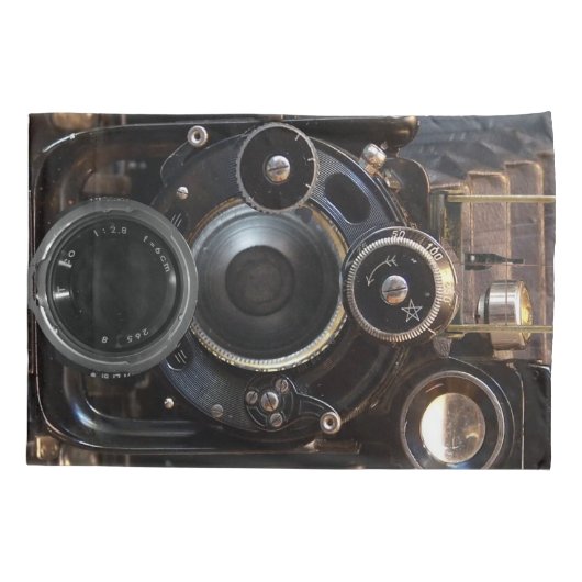 Antiek camerafotografie  lensfilm kussensloop (Achterkant)