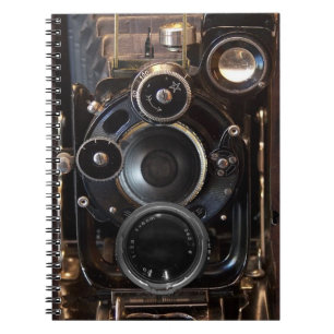 Antiek camerafotografie lensfilm notitieboek