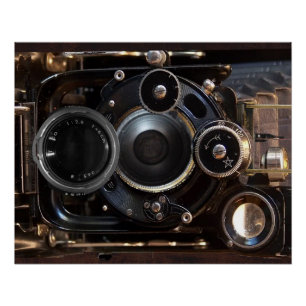 Antiek camerafotografie  lensfilm poster