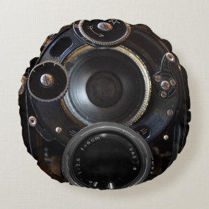 Antiek camerafotografie  lensfilm rond kussen