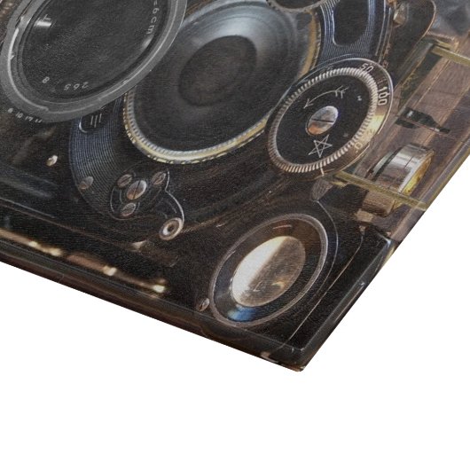 Antiek camerafotografie lensfilm snijplank (Hoek)