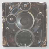 Antiek camerafotografie  lensfilm stenen onderzetter (Voorkant)