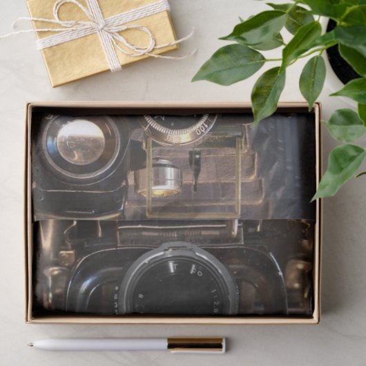 Antiek camerafotografie  lensfilm tissuepapier (Geschenk)