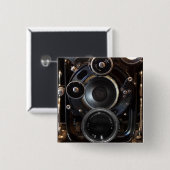 Antiek camerafotografie  lensfilm vierkante button 5,1 cm (Voorkant /achterkant)
