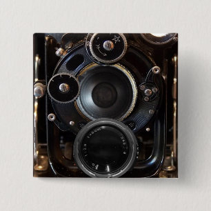 Antiek camerafotografie lensfilm vierkante button 5,1 cm