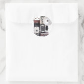 Antiek camera's ronde sticker (Tas)