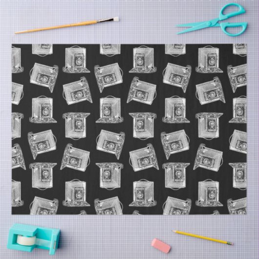 Antiek cameratroon geïllustreerd camera's tissuepapier (Craft)