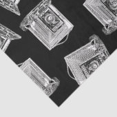 Antiek cameratroon geïllustreerd camera's tissuepapier (Detail)