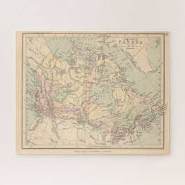 Antiek Canada Map Jigzaag Puzzle Legpuzzel