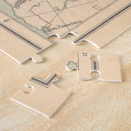 Antiek Canada Map Jigzaag Puzzle Legpuzzel (Zijkant)