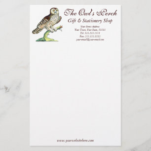 Antiek Canadees Owl Print  Stationery Briefpapier