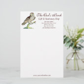 Antiek Canadees Owl Print  Stationery Briefpapier (Staand voorkant)