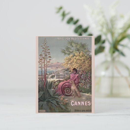  antiek Cannes Frans reisblad Briefkaart (Staand voorkant)