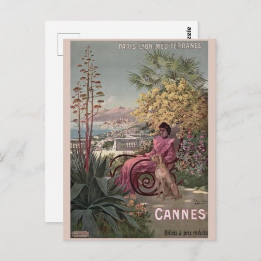  antiek Cannes Frans reisblad Briefkaart (Voorkant / Achterkant)