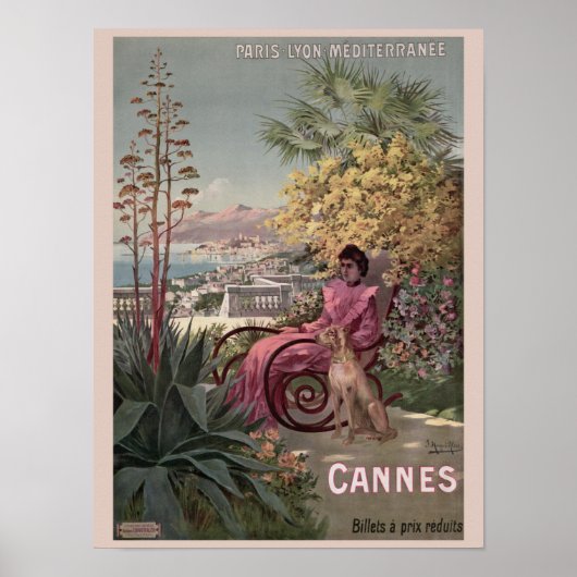 antiek Cannes Frans reisblad Poster (Voorkant)