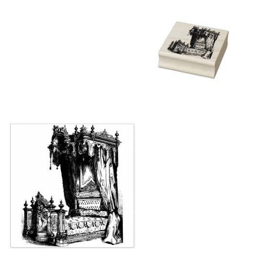 Antiek Canopy Bed franse meubelen kunst Rubberstempel (Gestempeld)