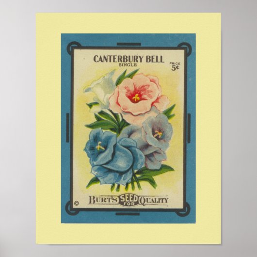 Antiek Canterbury Bells Poster (Voorkant)