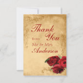  Antiek Caramel bruiloft bedankkaart (Voorkant)