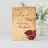  Antiek Caramel bruiloft bedankkaart (Staand voorkant)