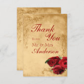  Antiek Caramel bruiloft bedankkaart (Voorkant / Achterkant)