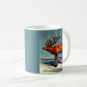 antiek caribou-druk koffiemok (Voorkant rechts)