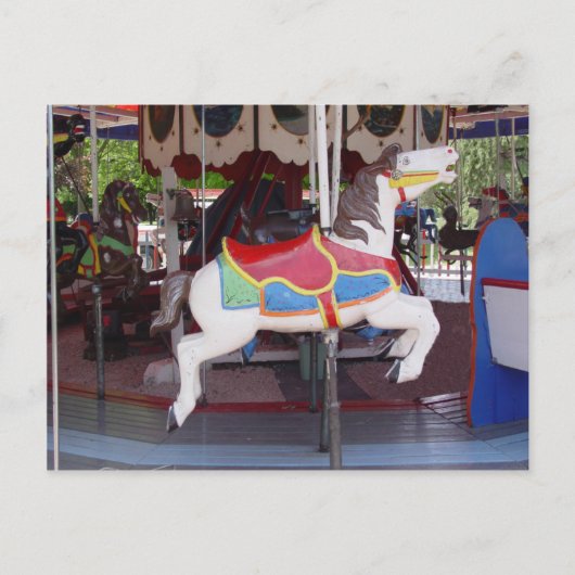 Antiek Carousel Horse Briefkaart (Voorkant)